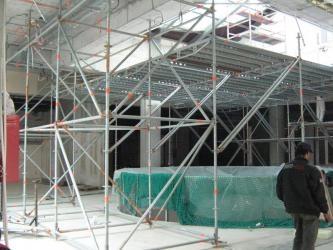 Construction of scaffolding for Rotundas, Sofia